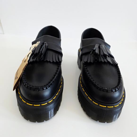 Dr. Martens Black Adrian Leather Platform Tassel Loafers Woman's 8 / Men's 7 - Picture 5 of 8